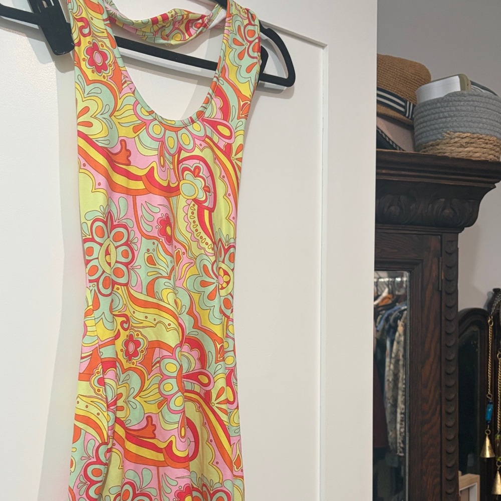 Colorful Floral Sleeveless Dress